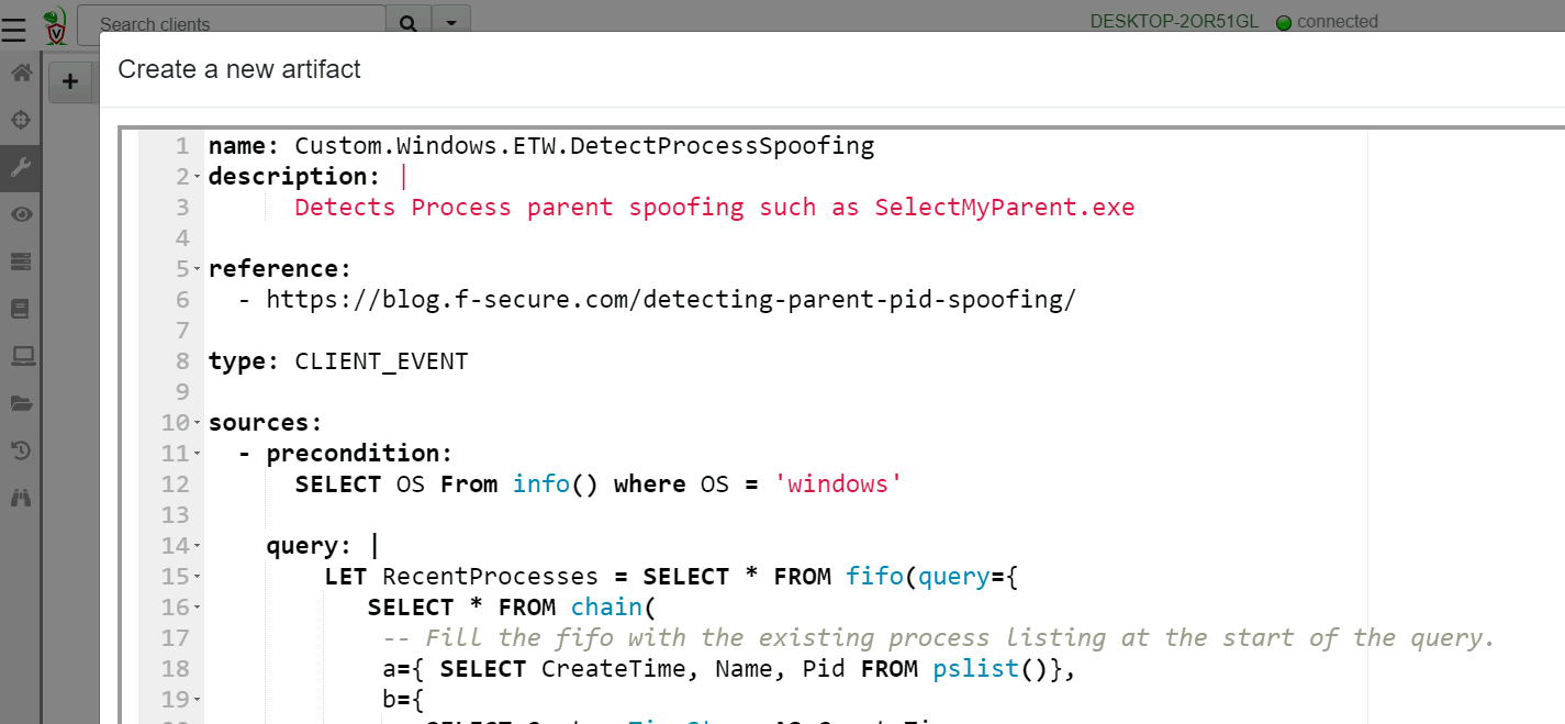 Adding the custom artifact