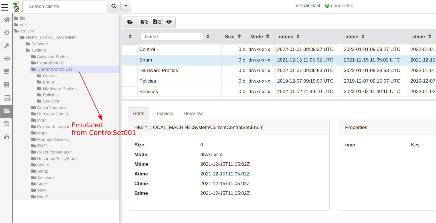 Browsing the VFS with registry accessors