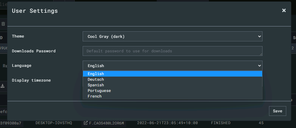 Select from a number of popular languages
