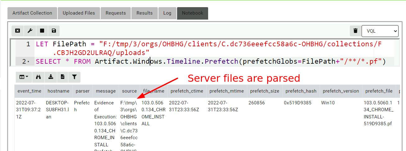 Simple parsing of server collected files