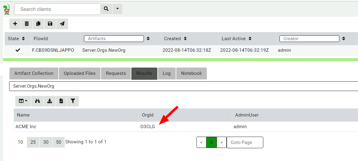 New organization is created with a new OrgId and an Admin User