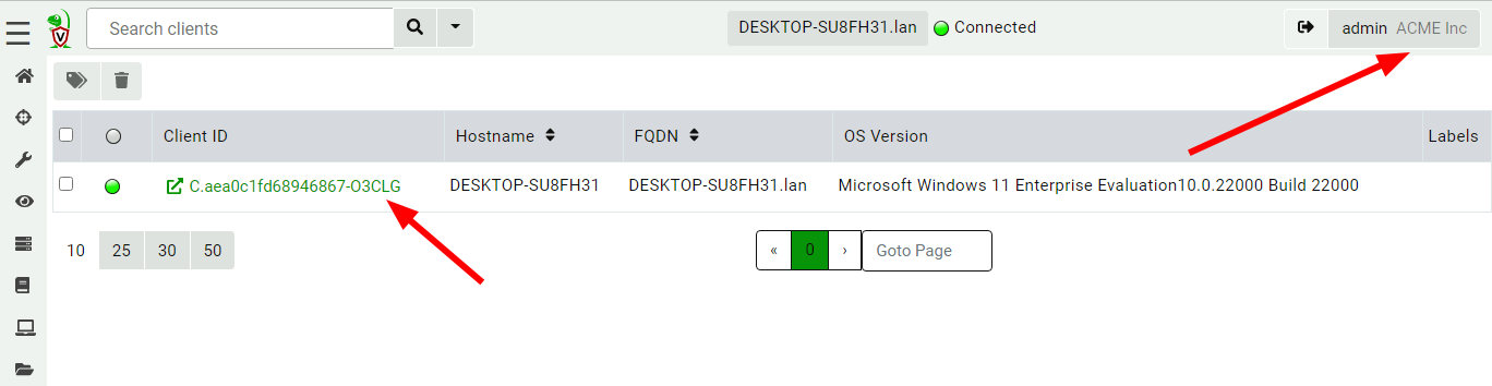 Viewing an organization