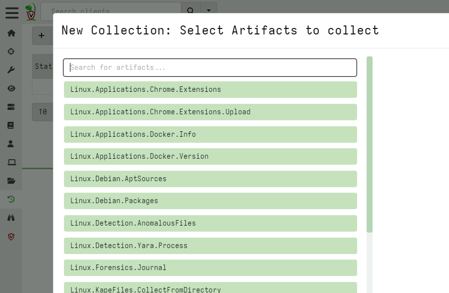 Hiding artifacts from the GUI