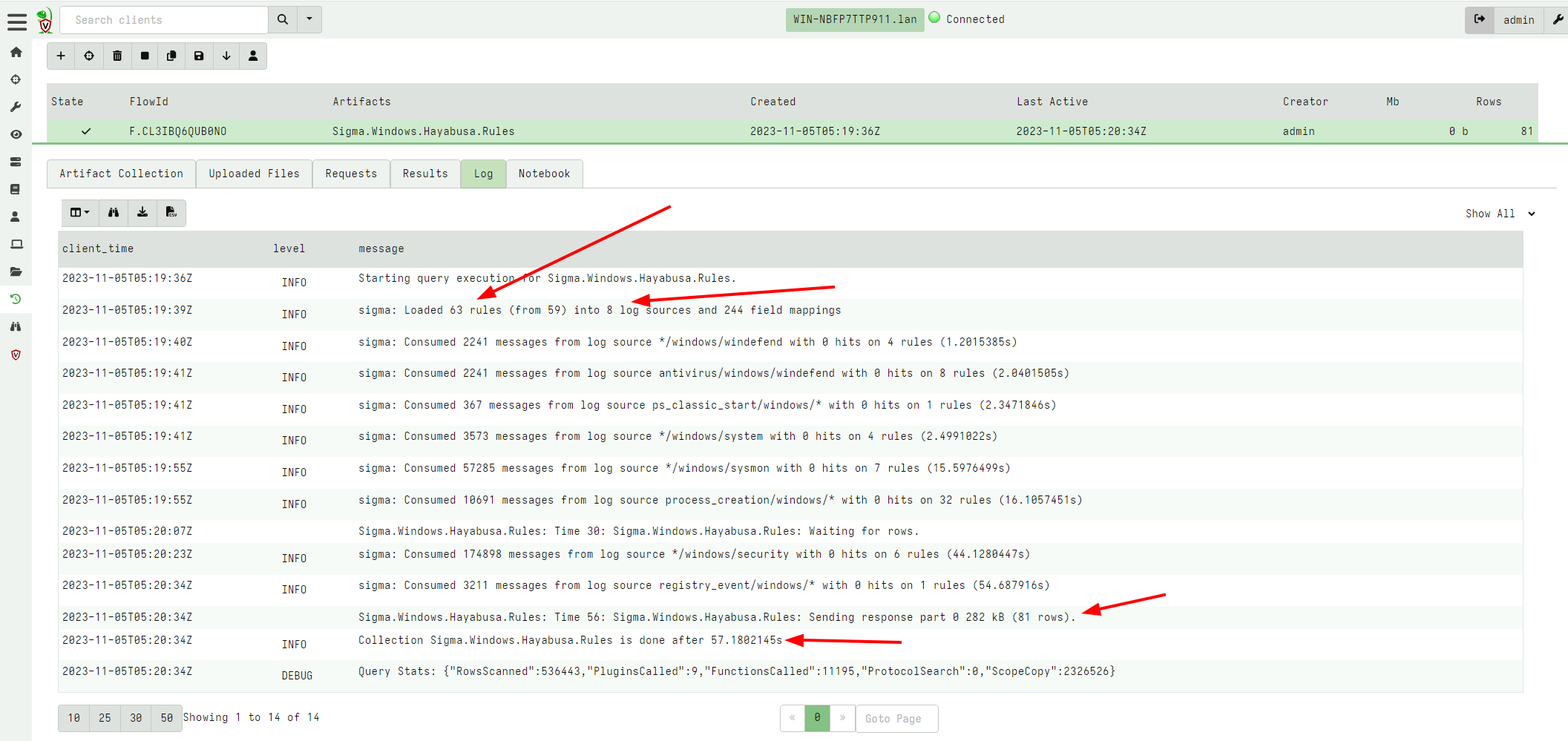 Query logs for Sigma collection
