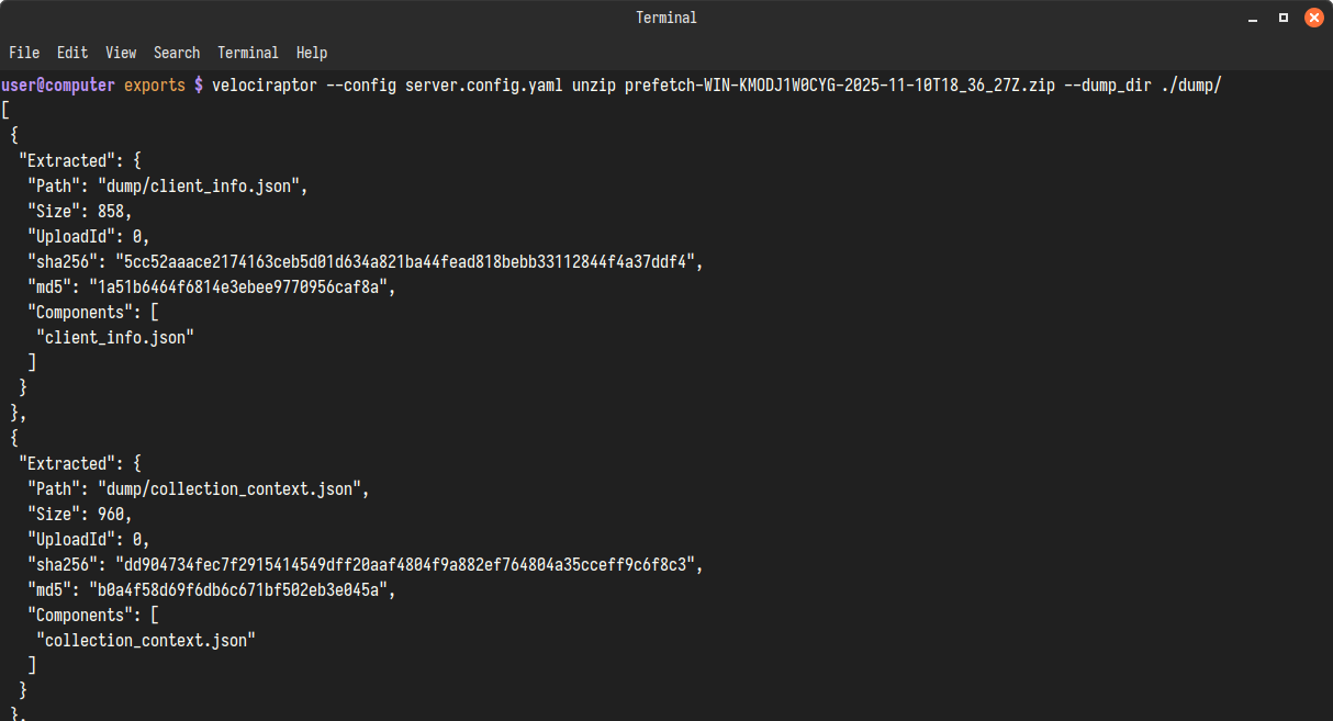 Extracting an encrypted container