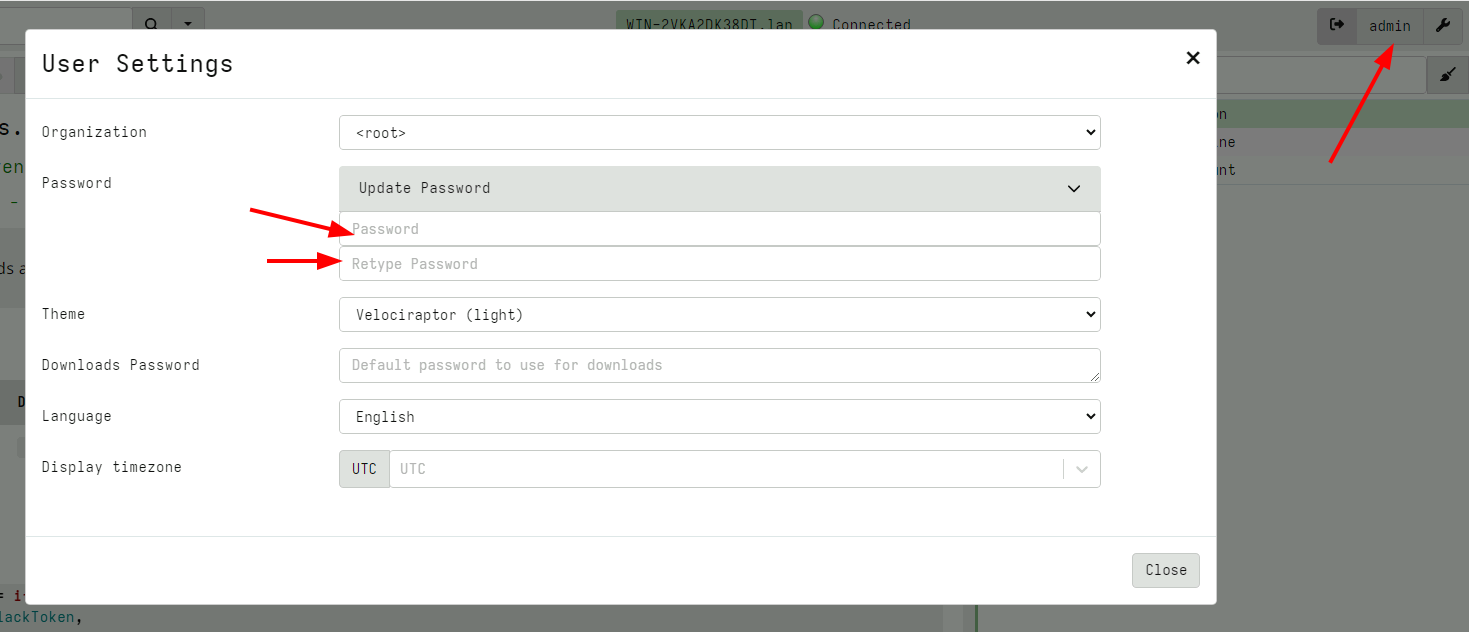 Updating a users own password
