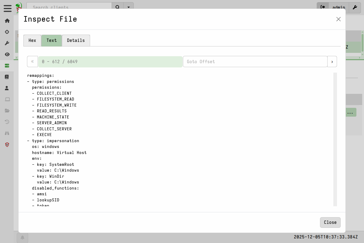 Inspect the remapping