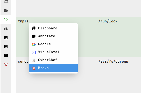 Default context links + 1 custom link