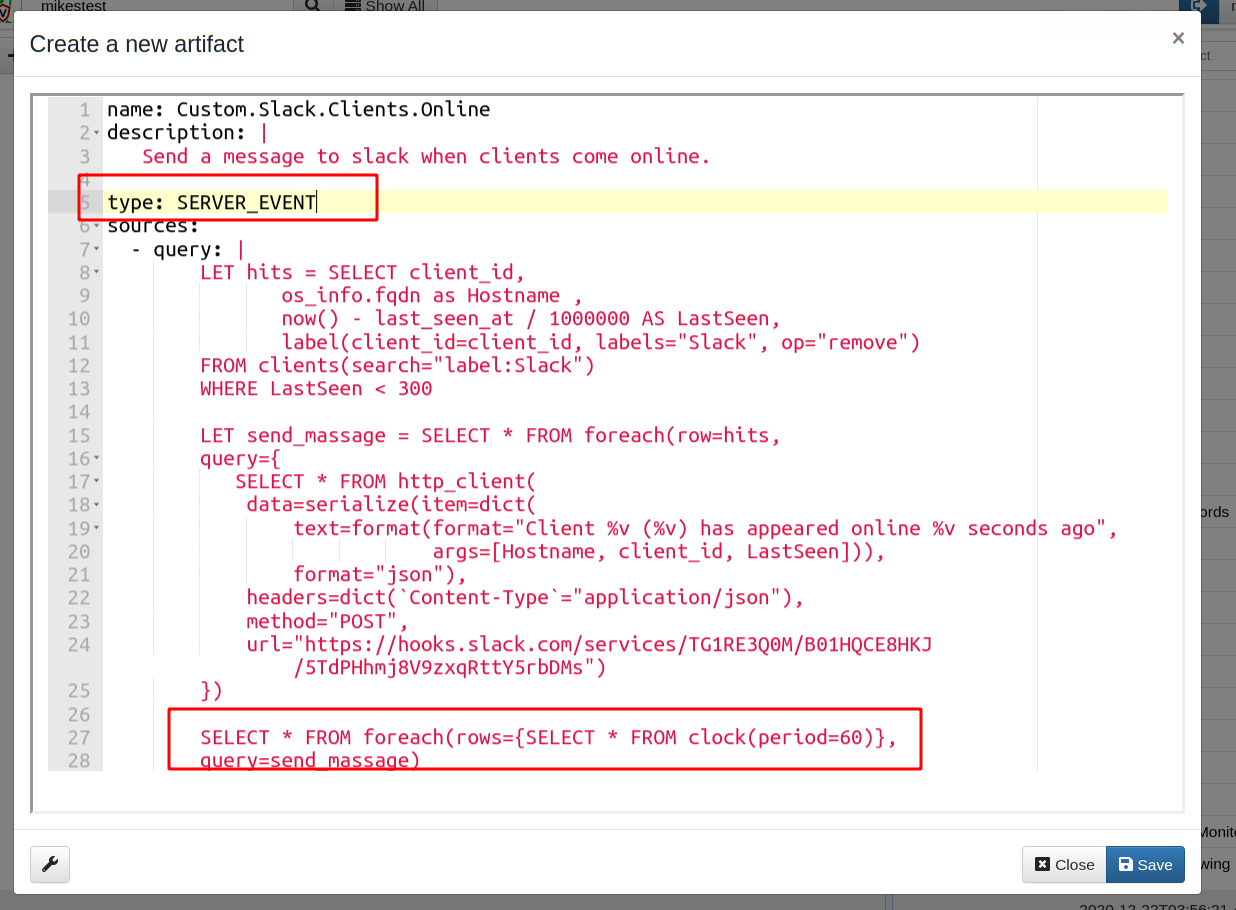 Slack announce clients online