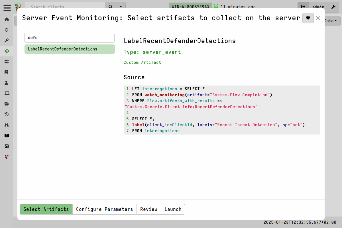 Installing server event monitoring