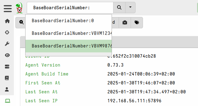 search by indexed fields